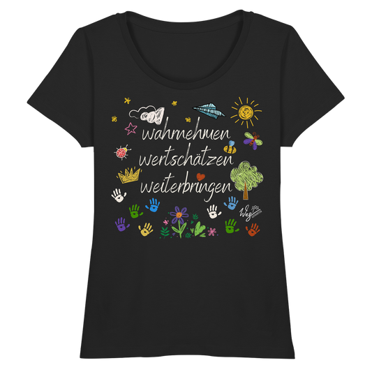 WERTE bunt - Tanja (NICHT Veröffentlichen) - Fitted Ladies Organic Shirt.