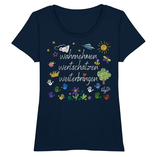 WERTE bunt - Tanja (NICHT Veröffentlichen) - Fitted Ladies Organic Shirt.