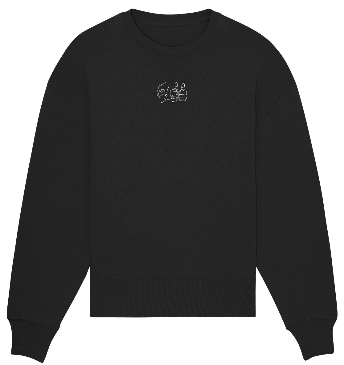 Weggefährten (Gebärde) - Organic Oversize Sweatshirt (Stick) - Weggefährten Mindset